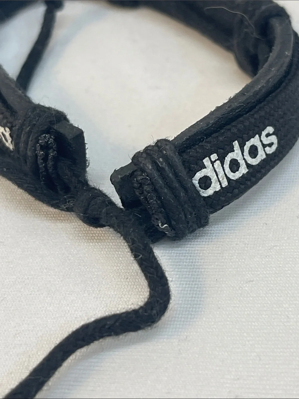 adidas Black and White Cord Logo Bracelet